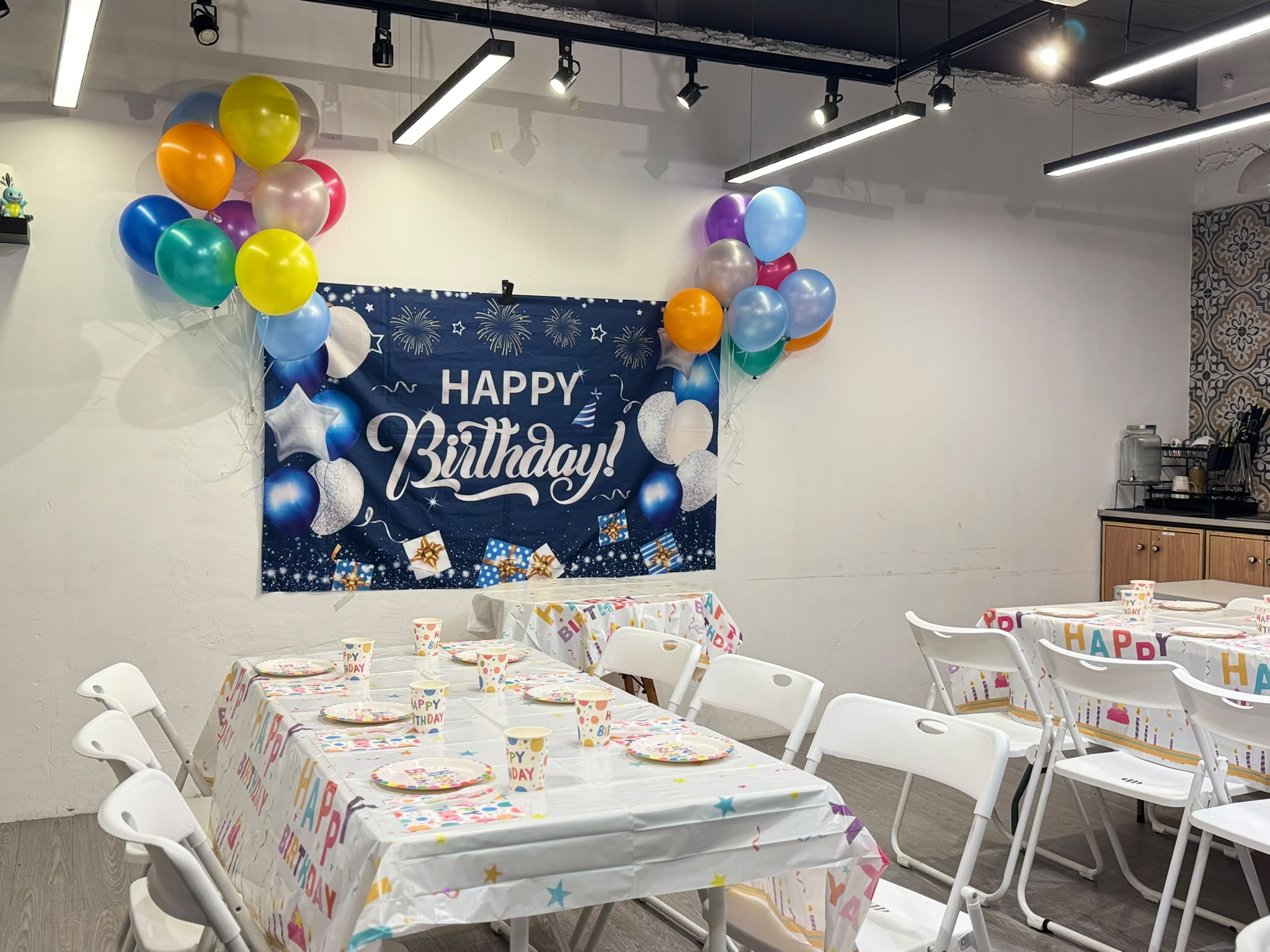 Themed birthday party room setup at Prodigy at Katong Point