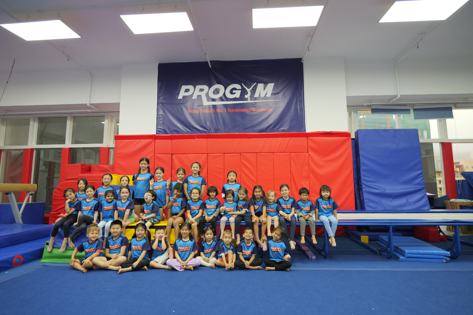 Children group photo at the ProActiv Gymnastics Camp