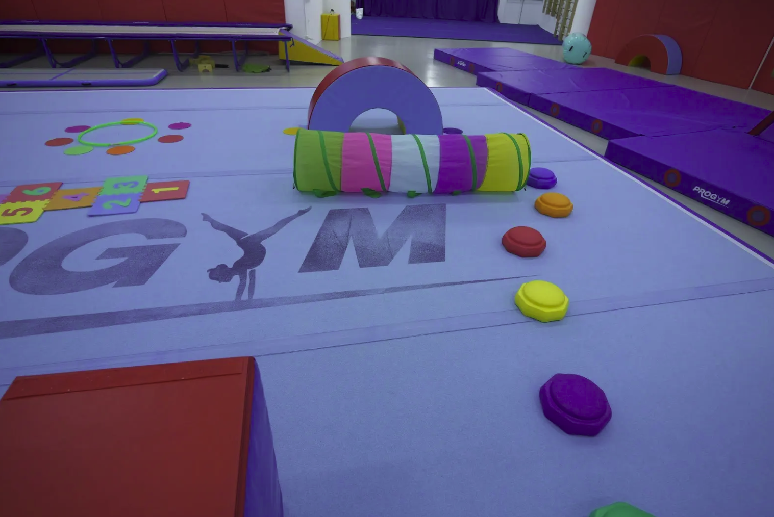 Colourful Mini-Camp obstacle course setup inside ProGym Hong Kong